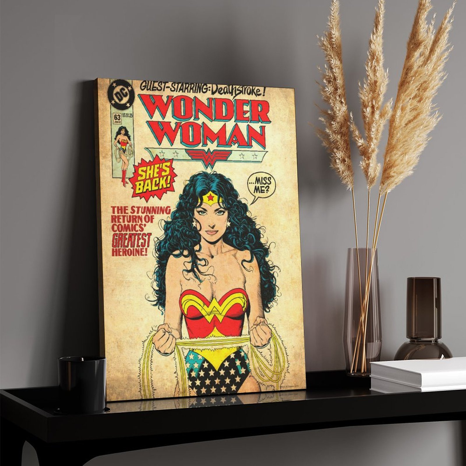 Wonder Woman holding golden lasso