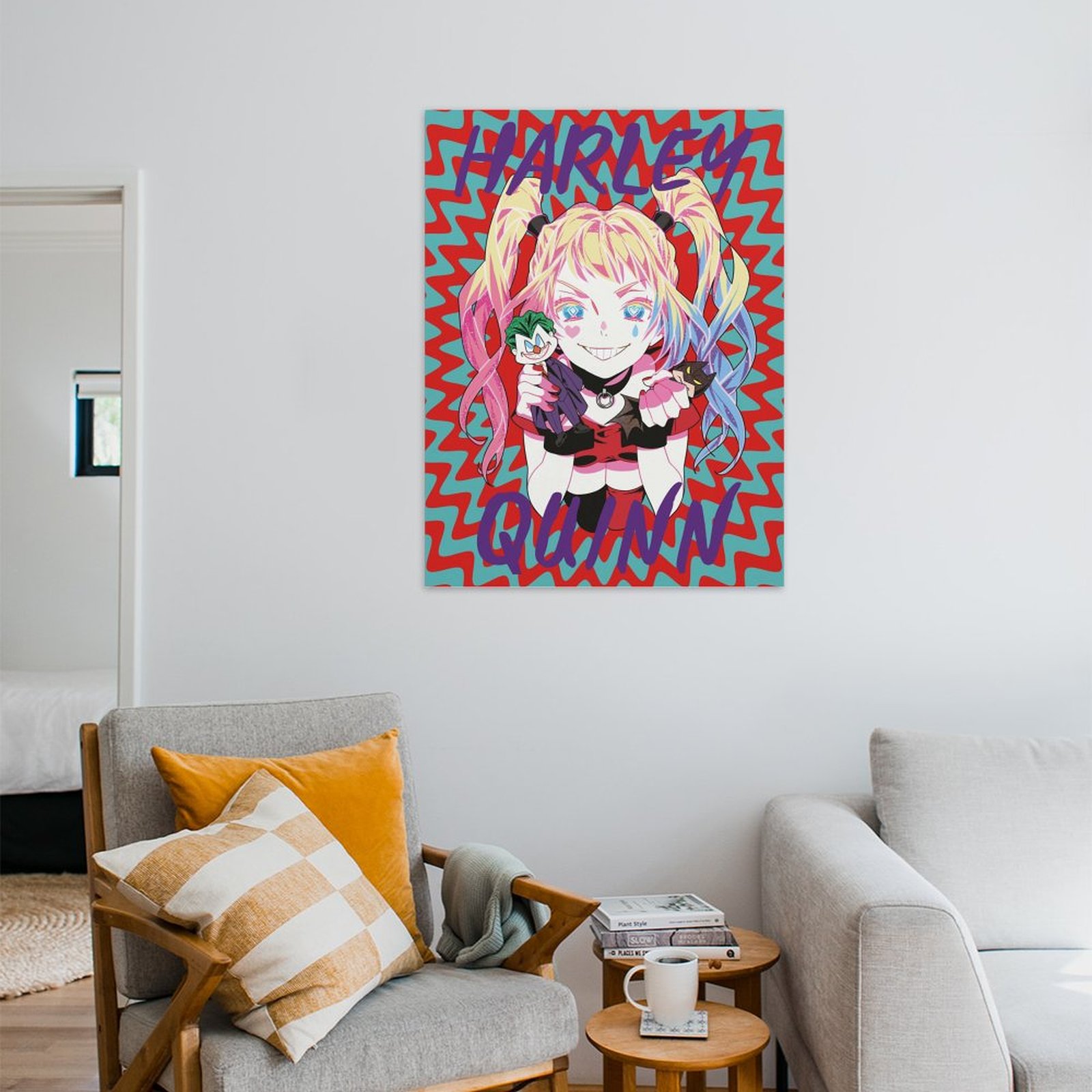 Harley with Joker and Batman doll