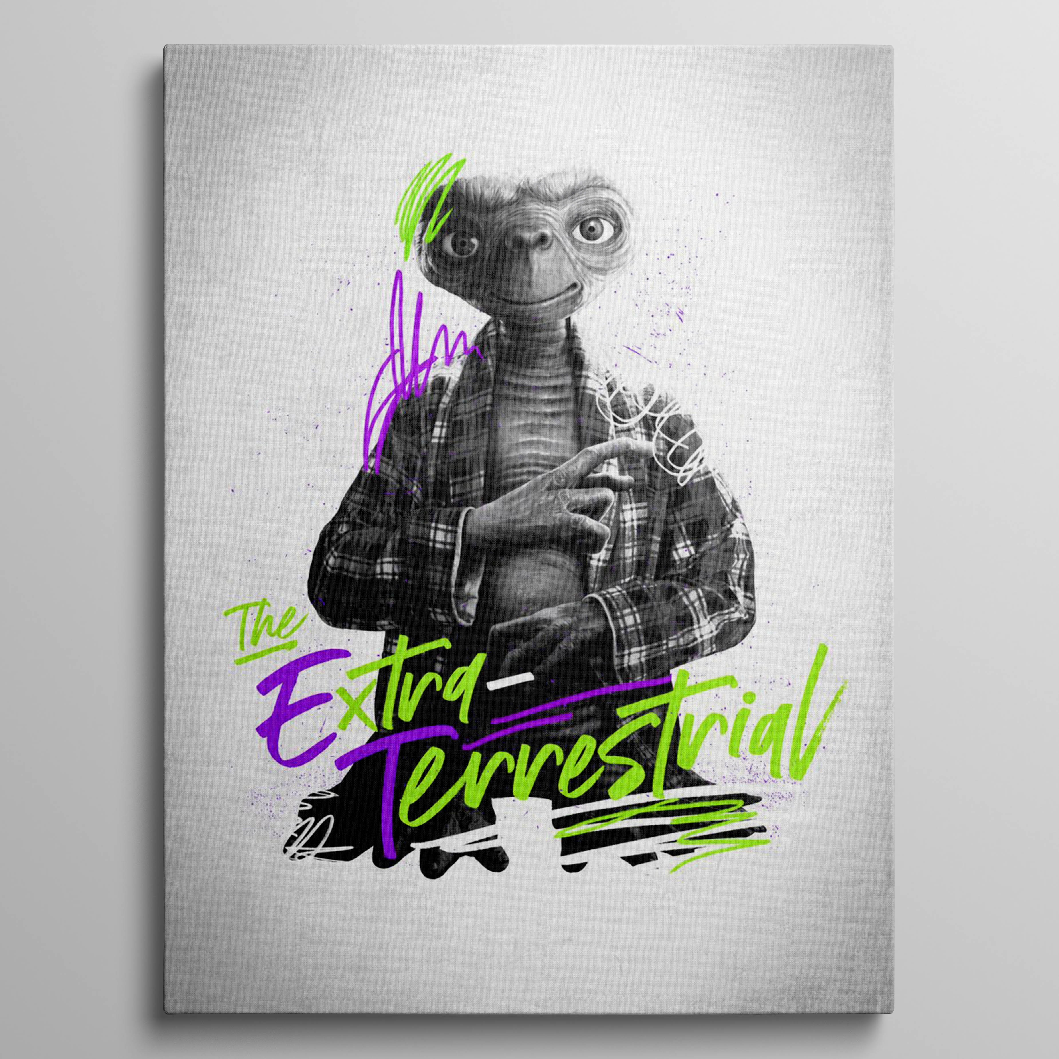 E.T. black and white