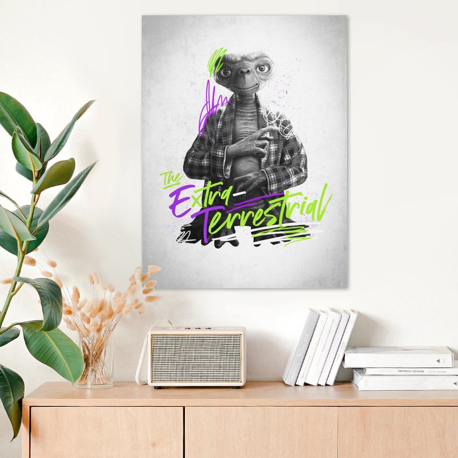 E.T. black and white