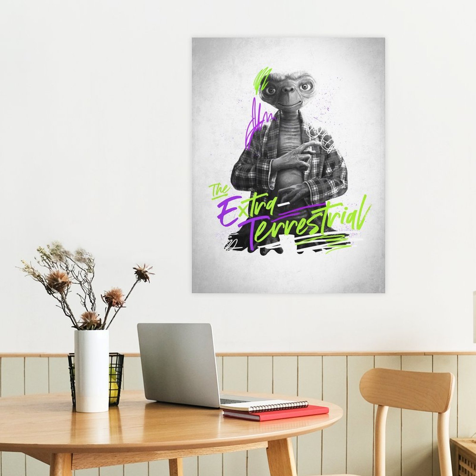 E.T. black and white