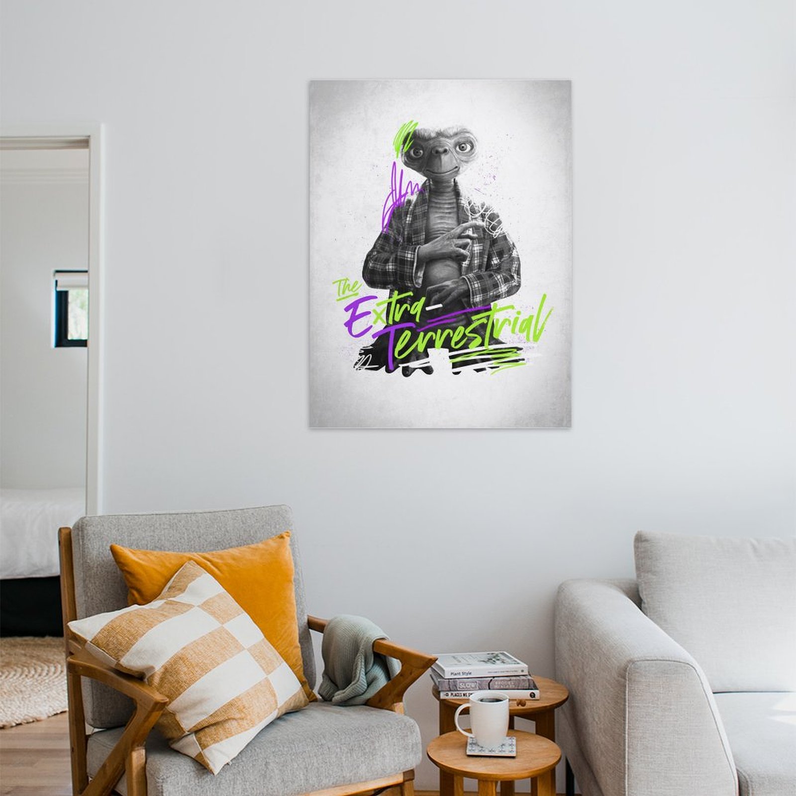 E.T. black and white