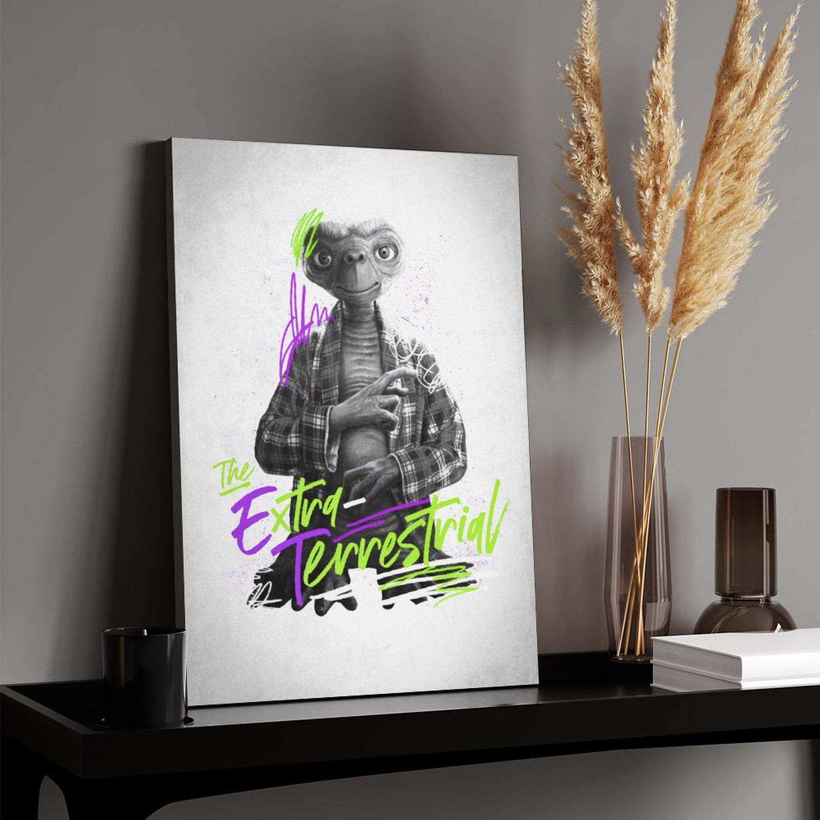 E.T. black and white