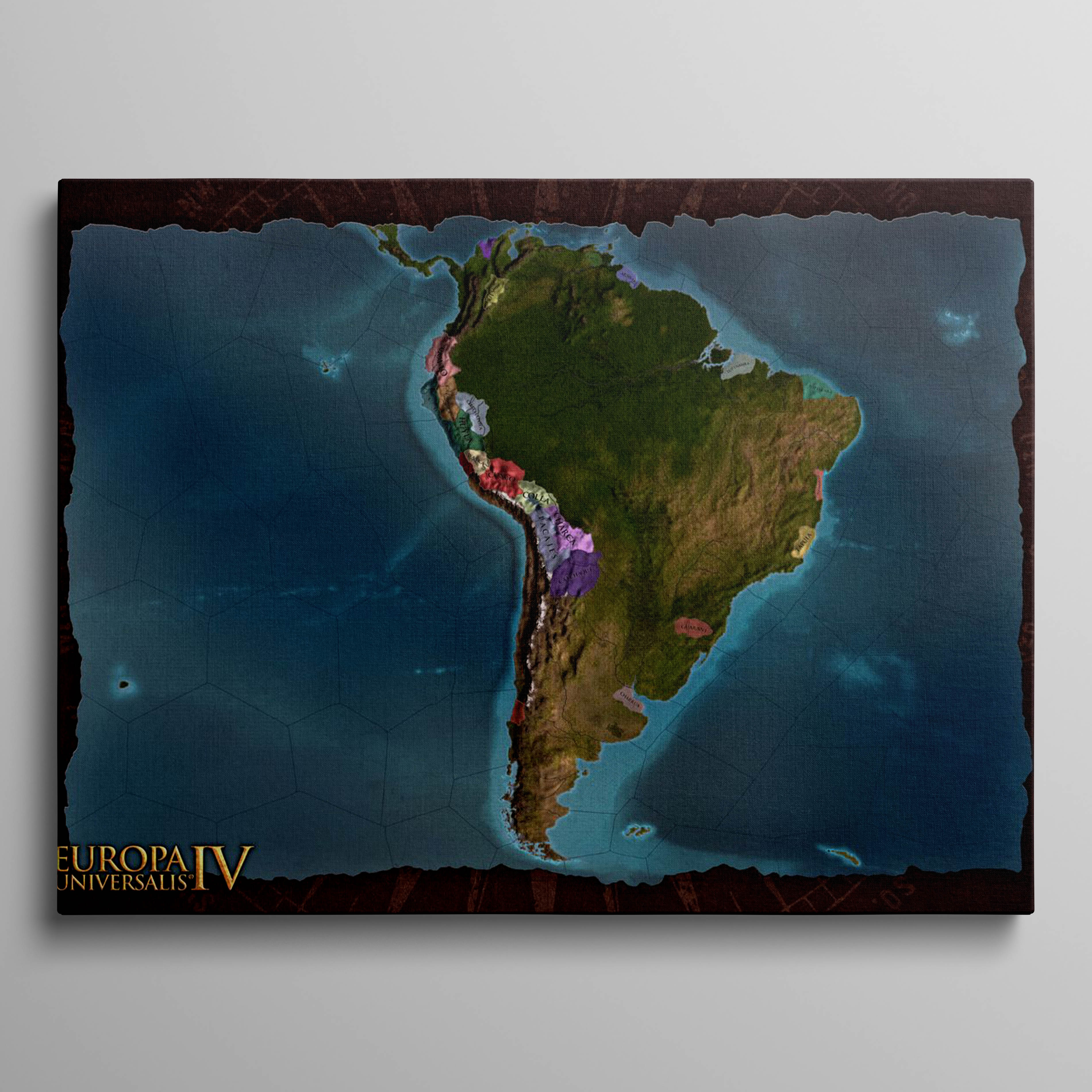 South America Brown Map