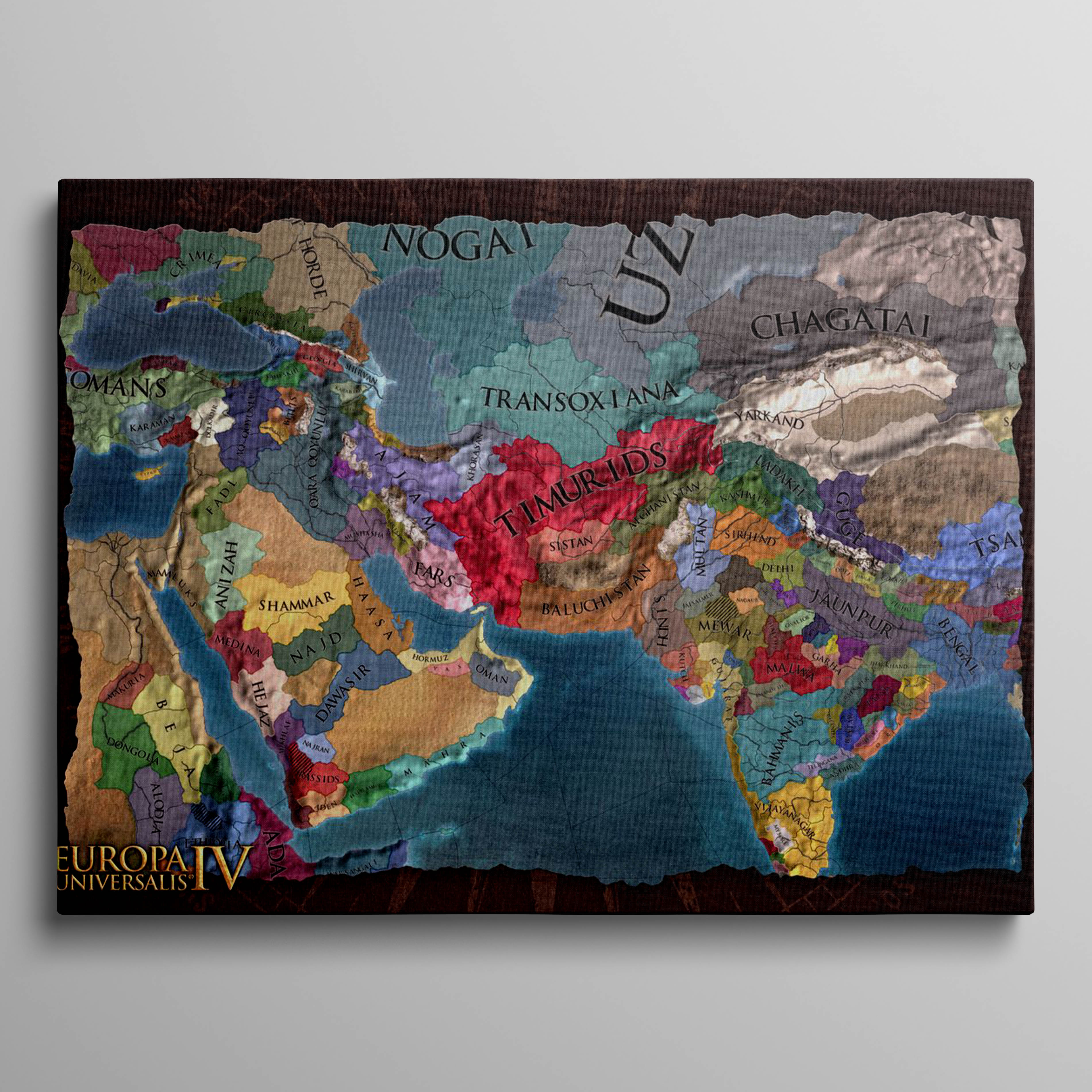 Middle East Brown Map