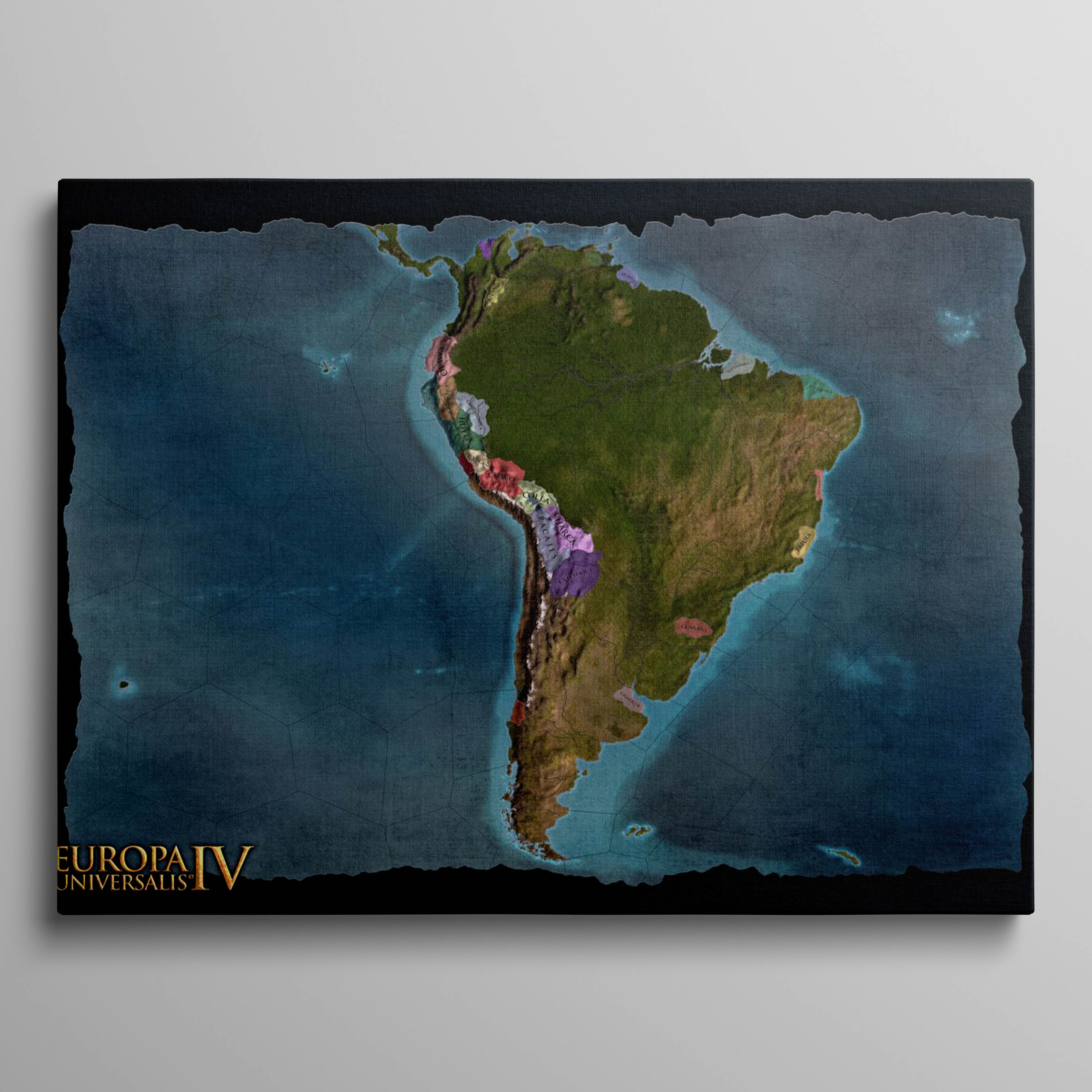 South America Blue Map