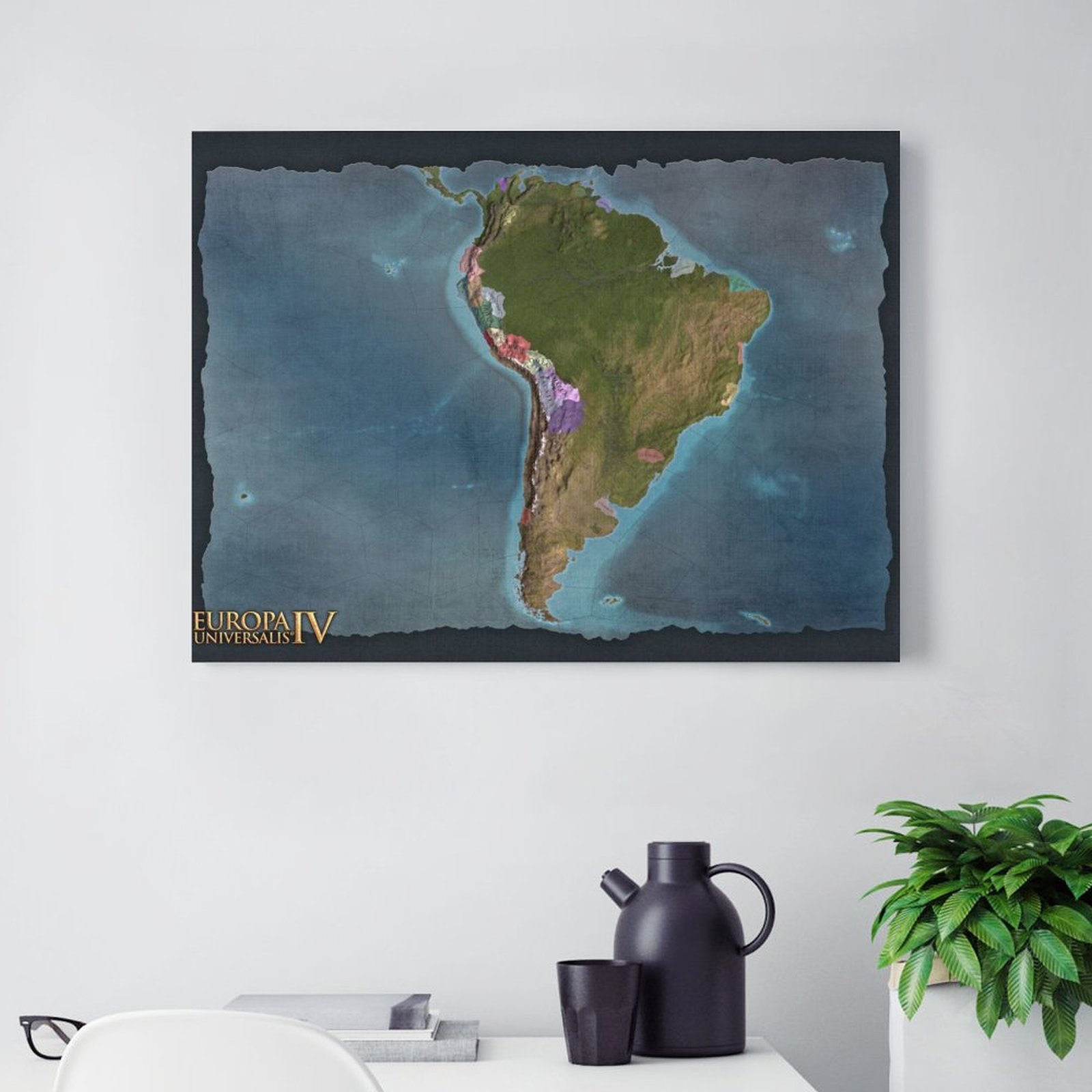 South America Blue Map