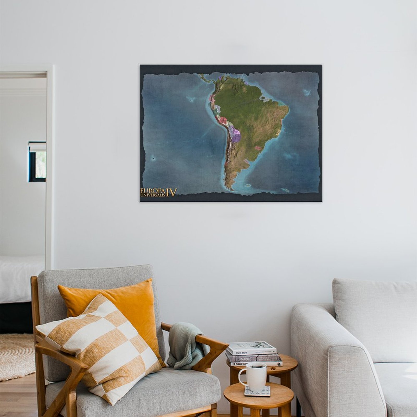 South America Blue Map