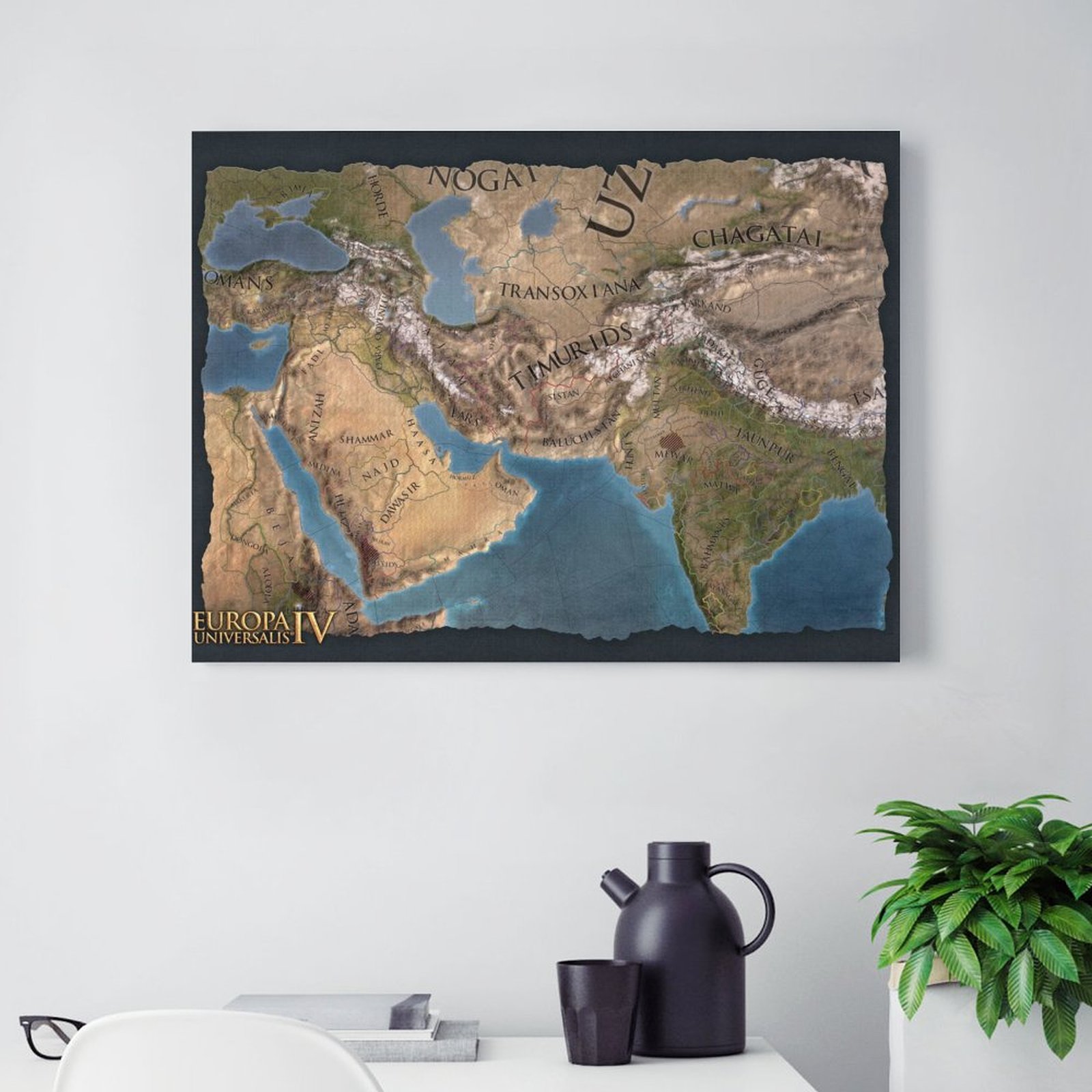 Middle East Blue Map