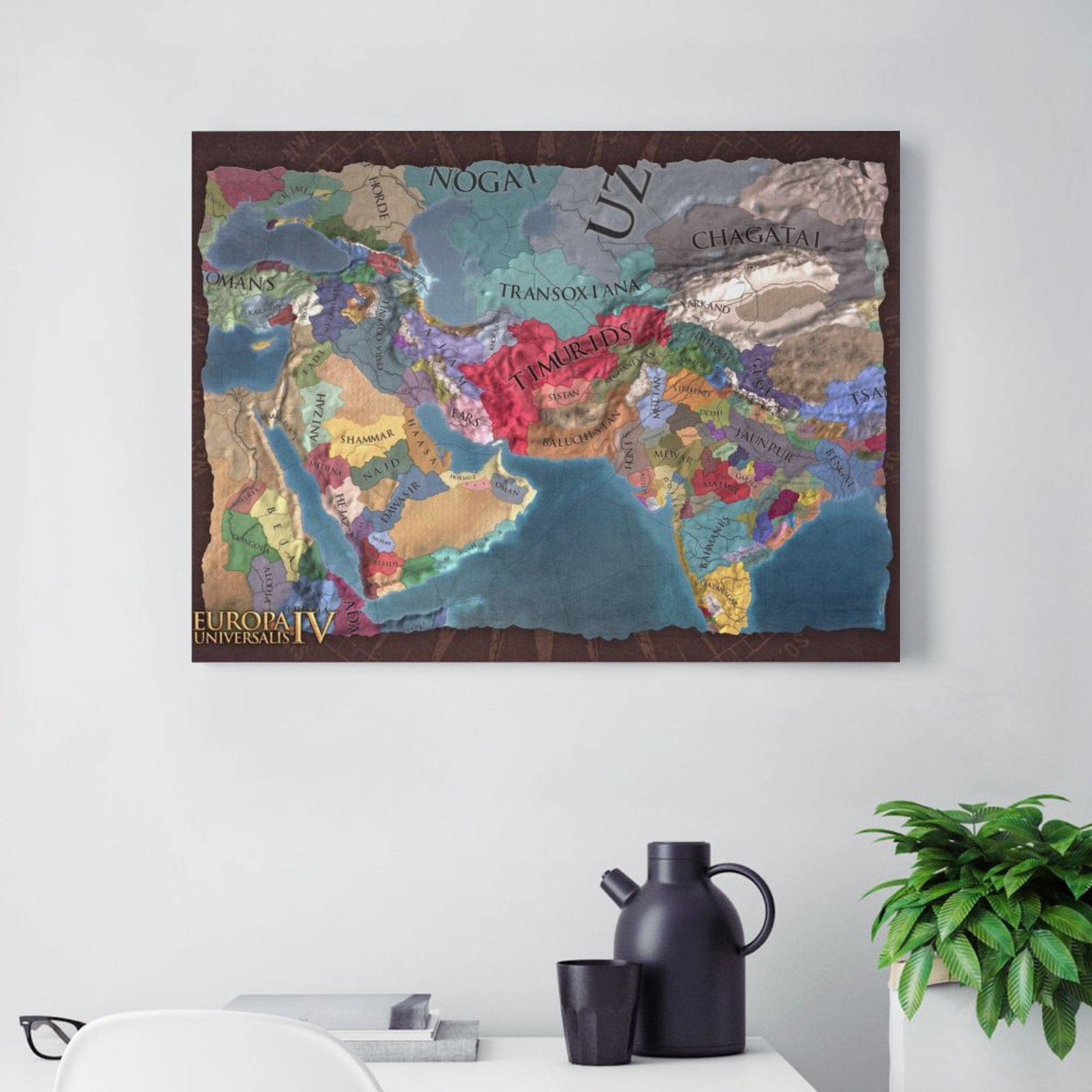 Middle East Brown Map