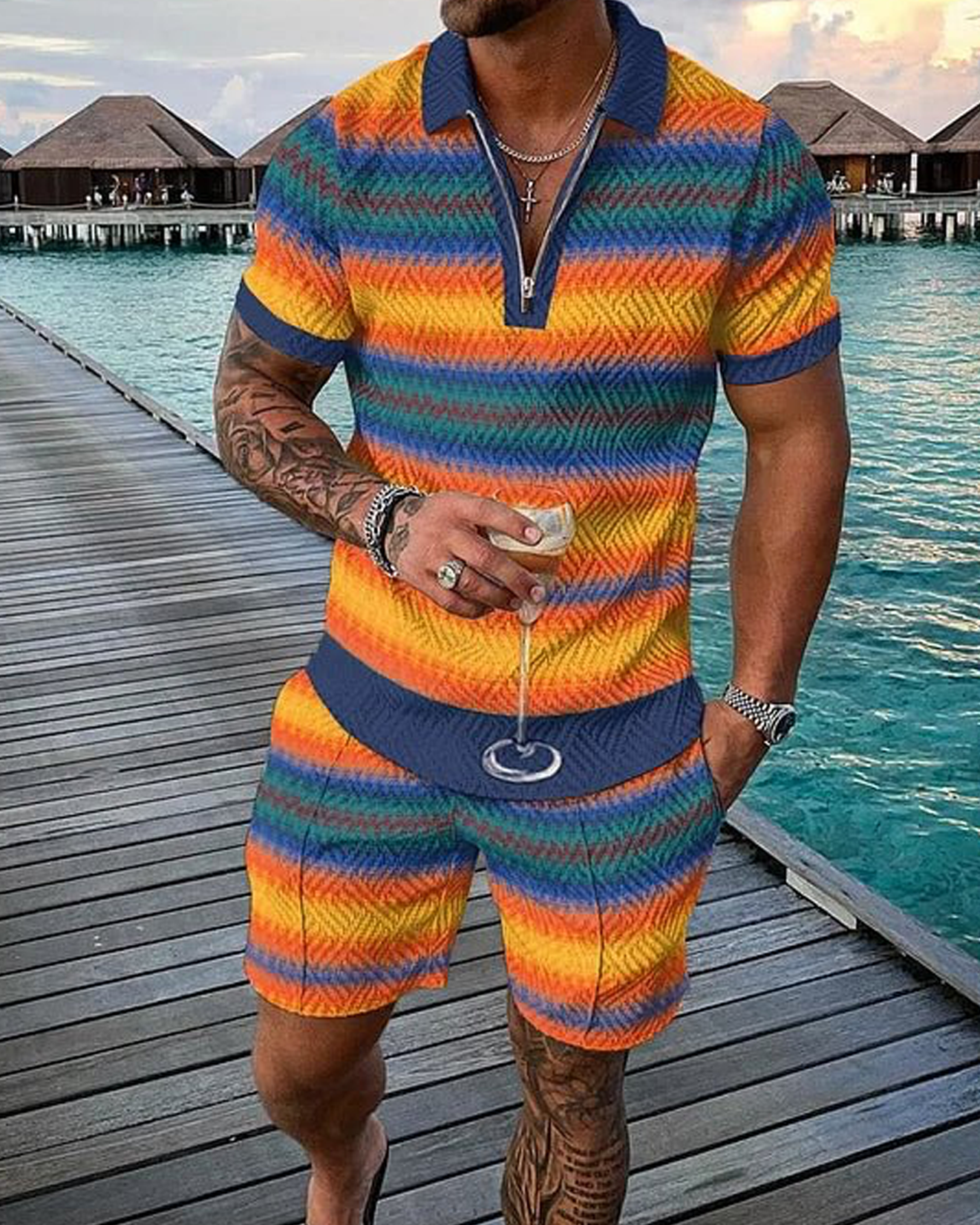 West Coast Polo Shirt And Shorts Co-Ord