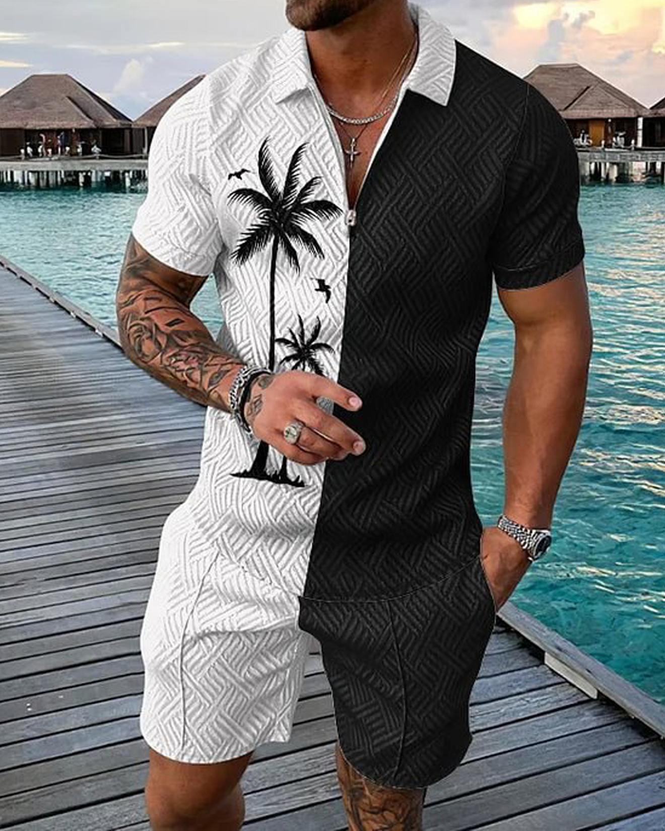 Palms Bliss Polo Shirt And Shorts Co-Ord