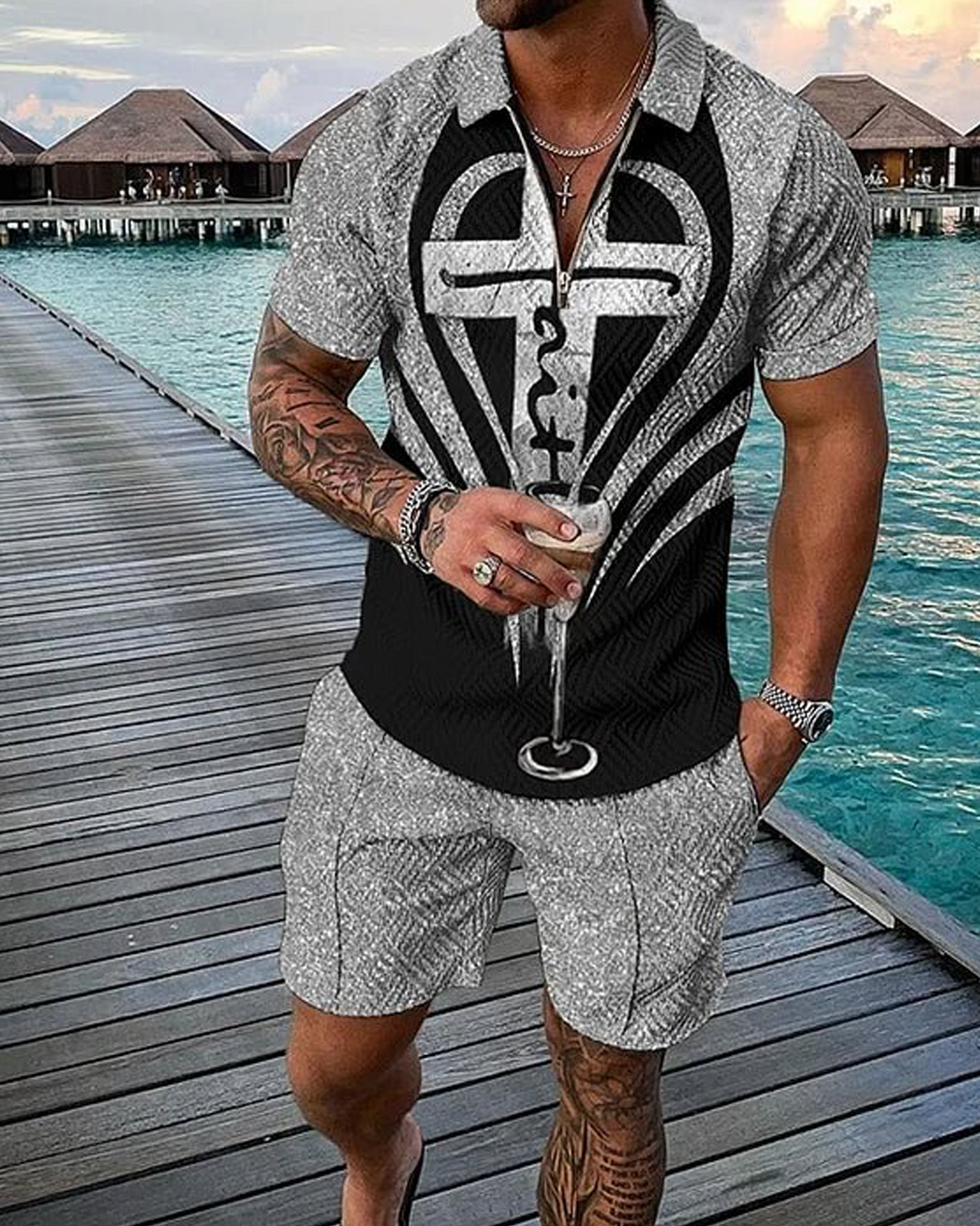 Silver Cross Polo Shirt And Shorts Co-Ord