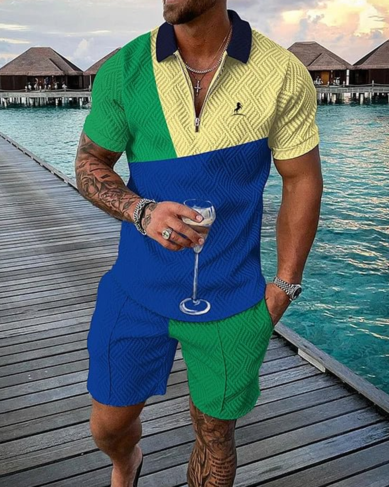 Shoreline Polo Shirt And Shorts Co-Ord