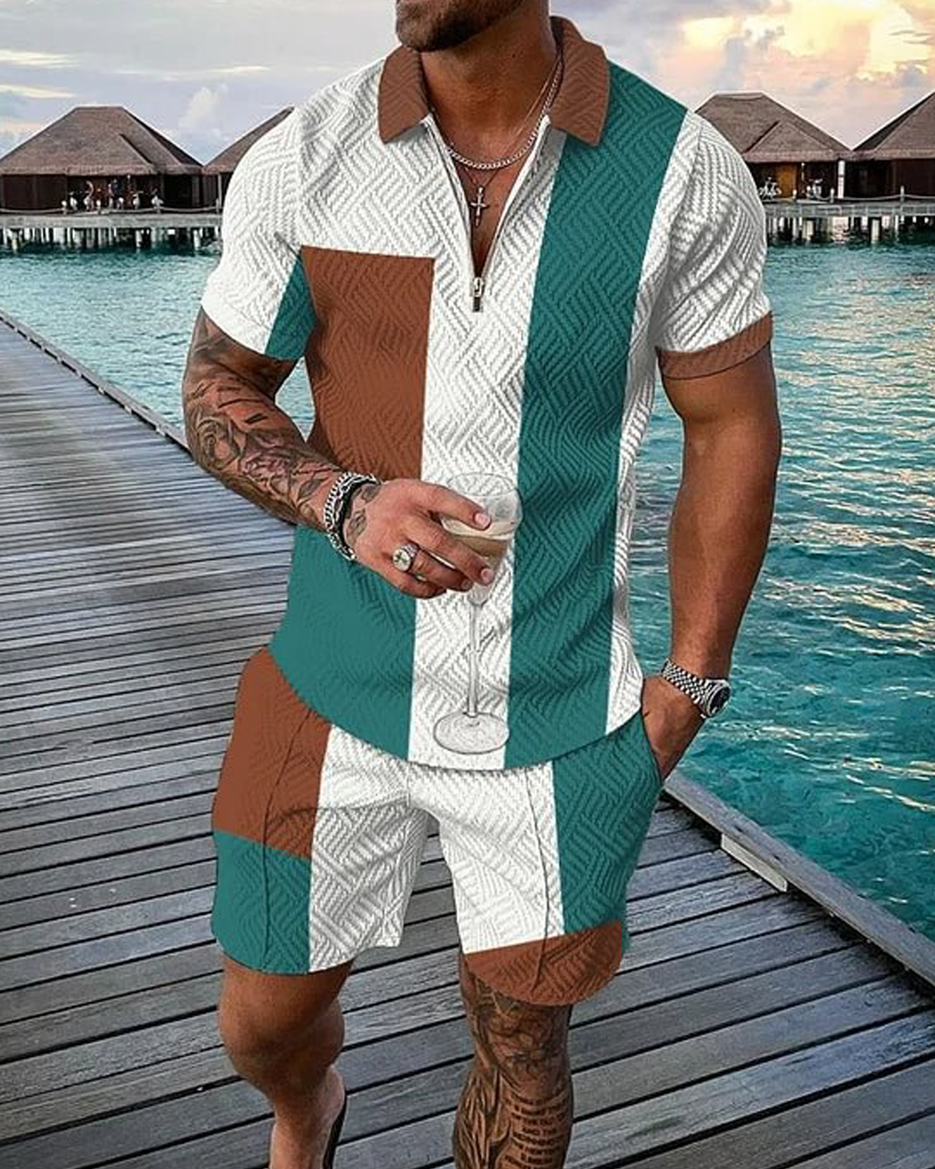 Cascade Polo Shirt And Shorts Co-Ord