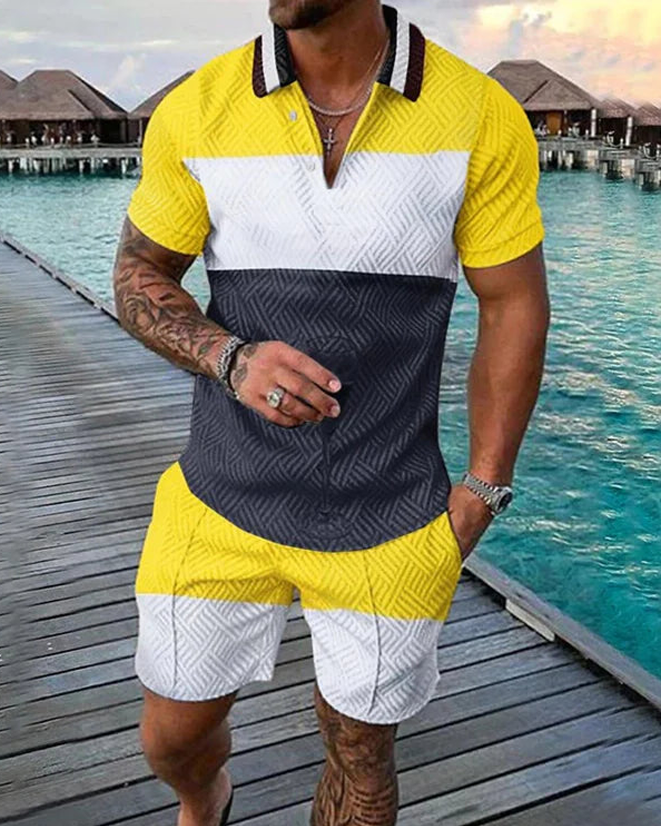 Coastal Man Polo Shirt And Shorts Co-Ord