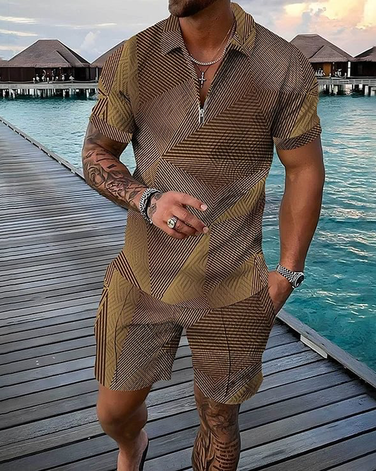 Desert Storm Polo Shirt And Short Co-Ord