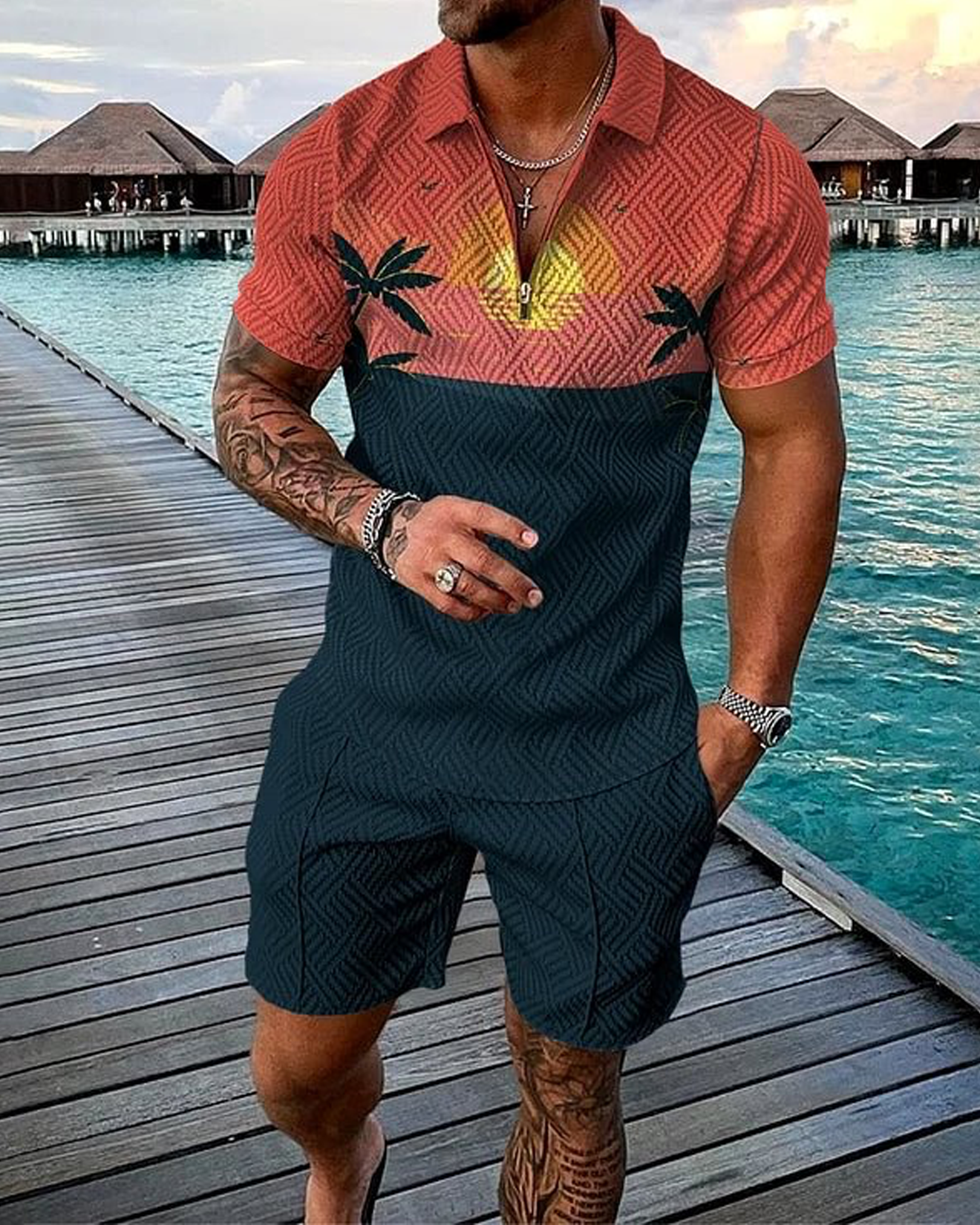 Cabana Polo Shirt And Shorts Co-Ord