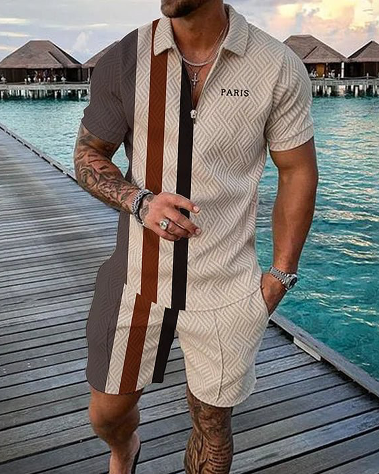 Paris Polo Shirt And Shorts Co-Ord