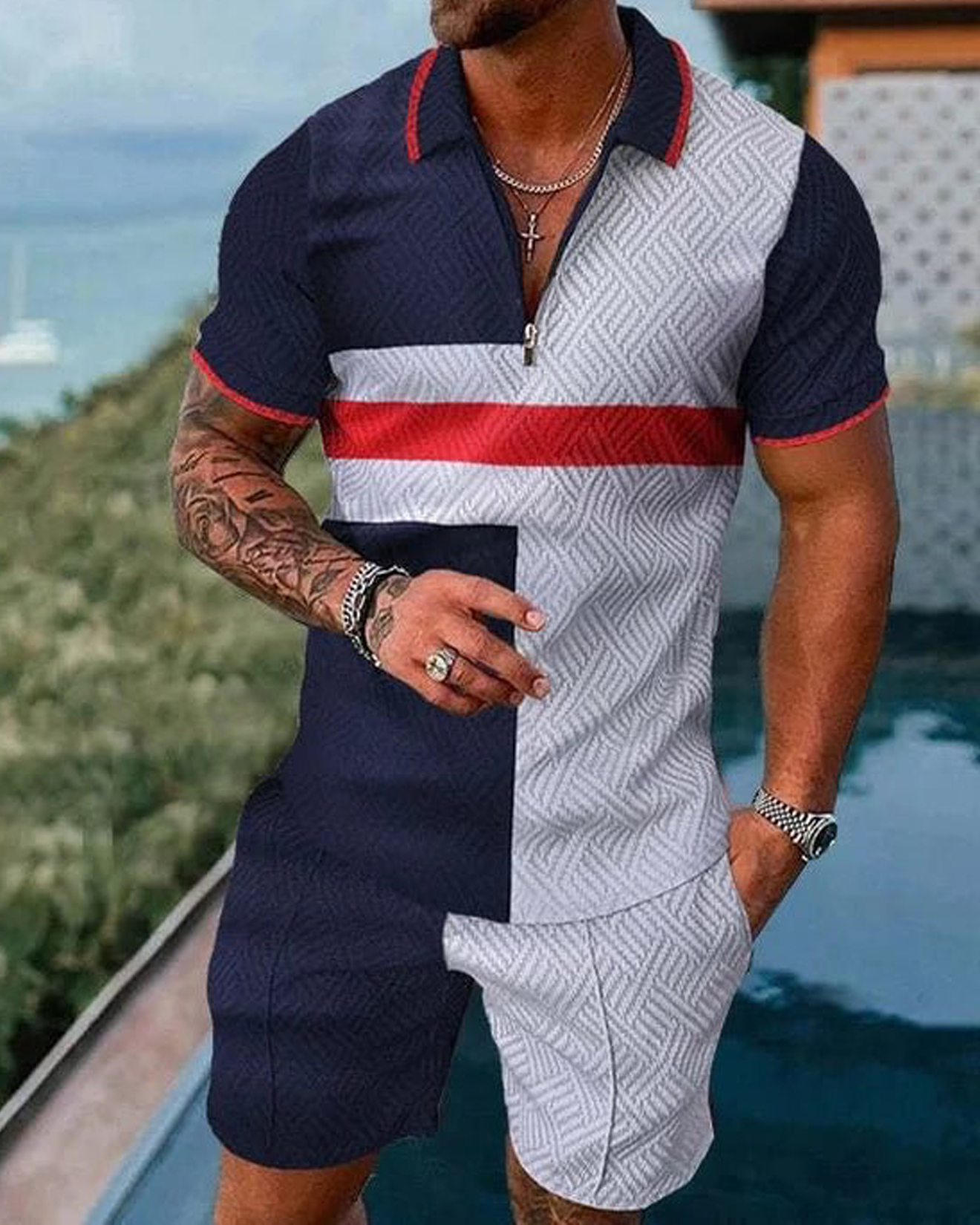 Riviera Polo Shirt And Shorts Co-Ord