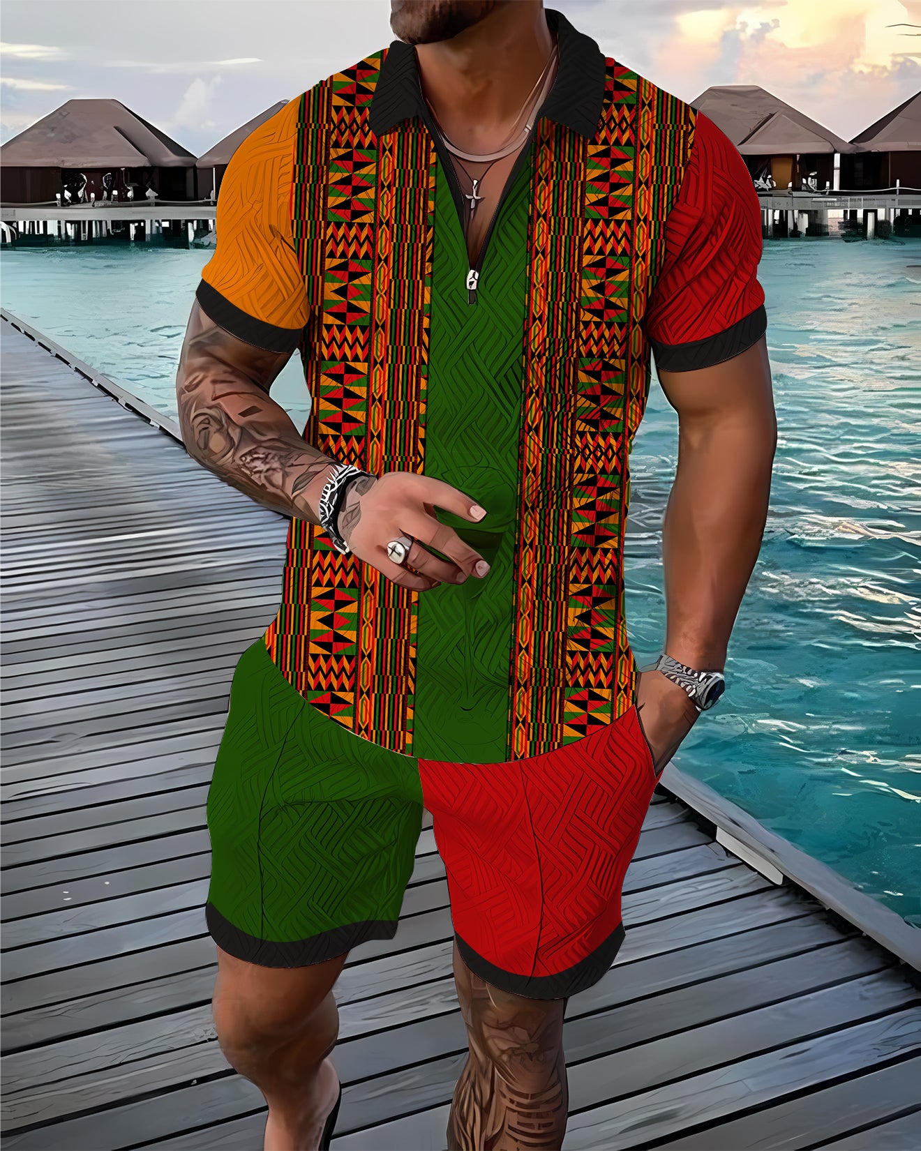 East Russia Polo Shirt And Shorts Co-Ord