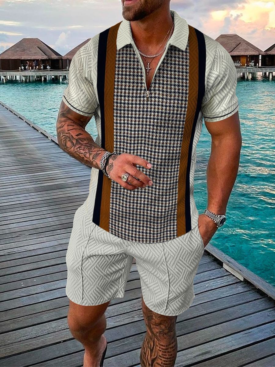 Men's Casual Drinking Polo Suit