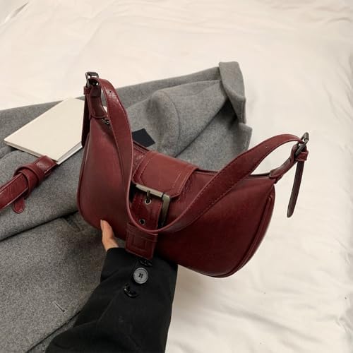 Shoulder Bag for Women Y2k Burgundy Purse