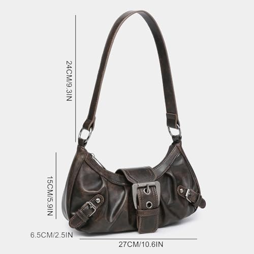 Shoulder Bag for Women Y2k Burgundy Purse