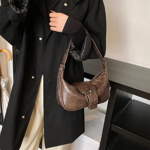 Shoulder Bag for Women Y2k Burgundy Purse