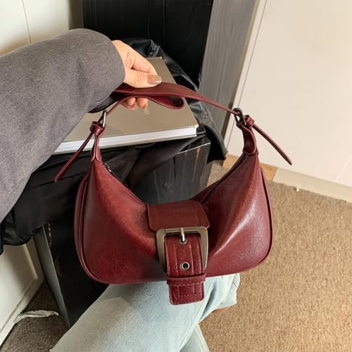 Shoulder Bag for Women Y2k Burgundy Purse