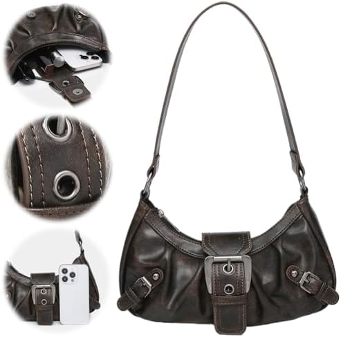 Shoulder Bag for Women Y2k Burgundy Purse