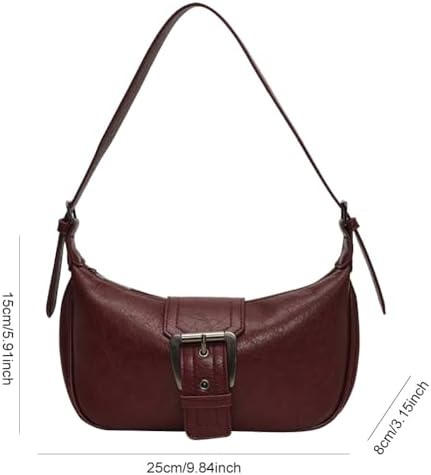 Shoulder Bag for Women Y2k Burgundy Purse