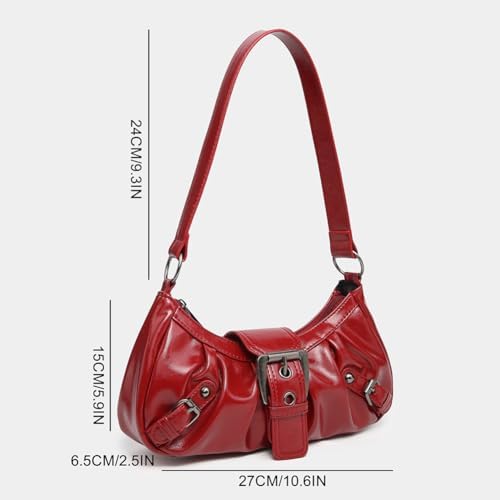 Shoulder Bag for Women Y2k Burgundy Purse