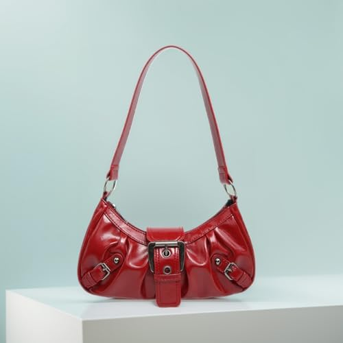 Shoulder Bag for Women Y2k Burgundy Purse