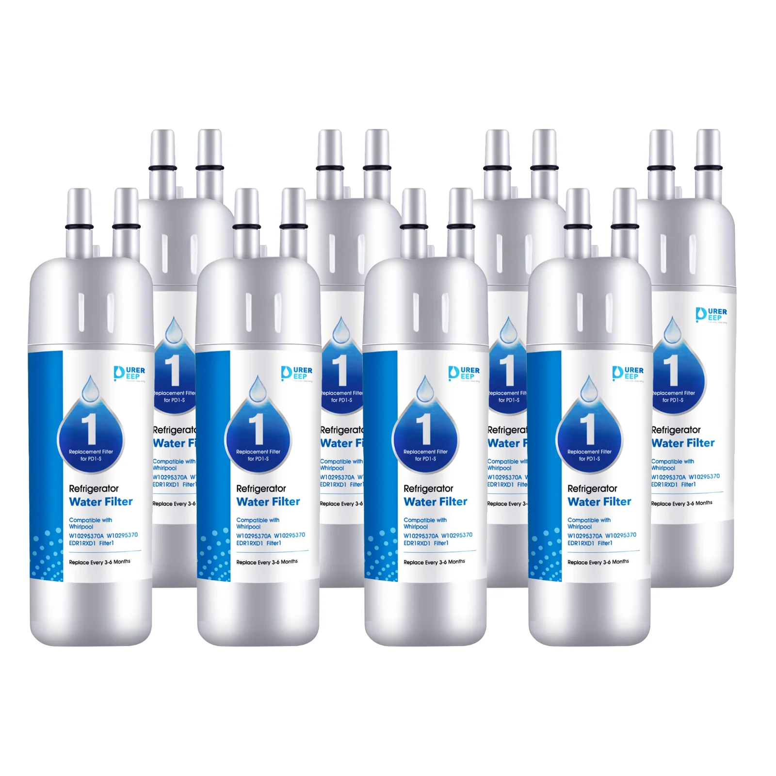 Purerdeep PD1 Compatible with EDR1RXD1, W10295370A, Refrigerator Water Filter 1 Whr1rxd1