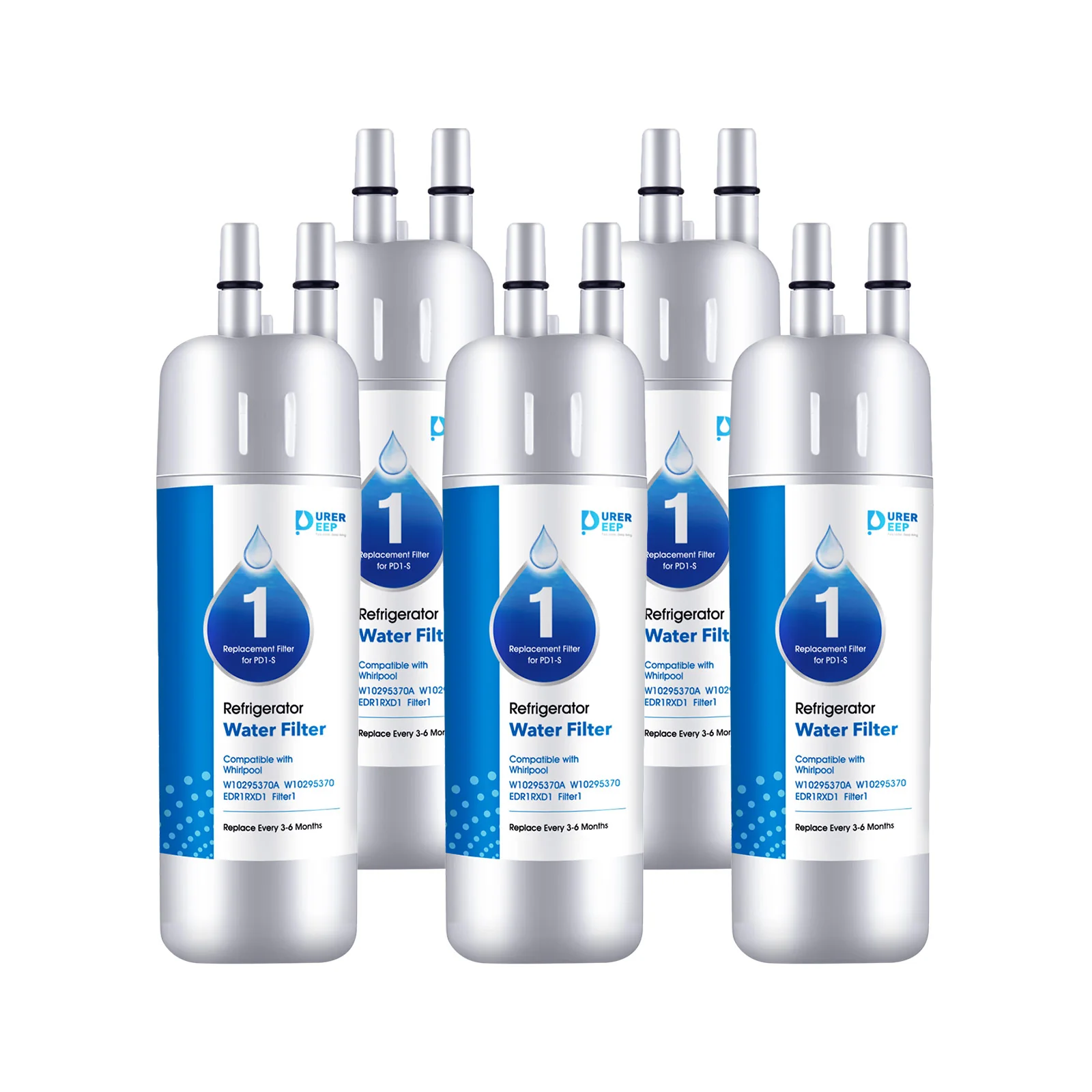 Purerdeep PD1 Compatible with EDR1RXD1, W10295370A, Refrigerator Water Filter 1 Whr1rxd1