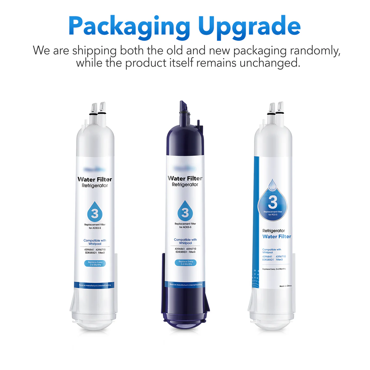 Purerdeep PD3 Compatible EDR3RXD1 Refrigerator Water Filter, 4396841, 4396710 Filter 3