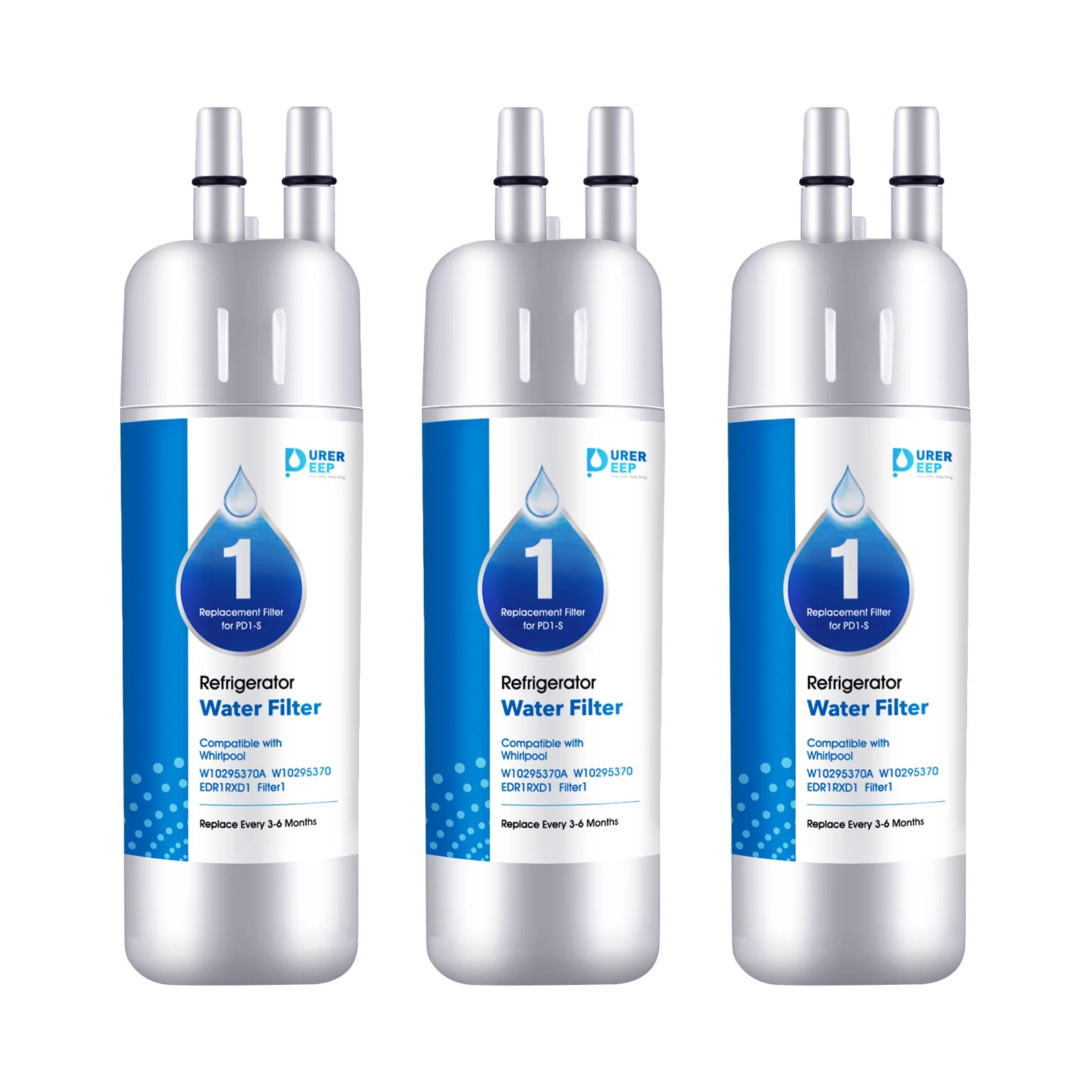 Purerdeep PD1 Compatible with EDR1RXD1, W10295370A, Refrigerator Water Filter 1 Whr1rxd1
