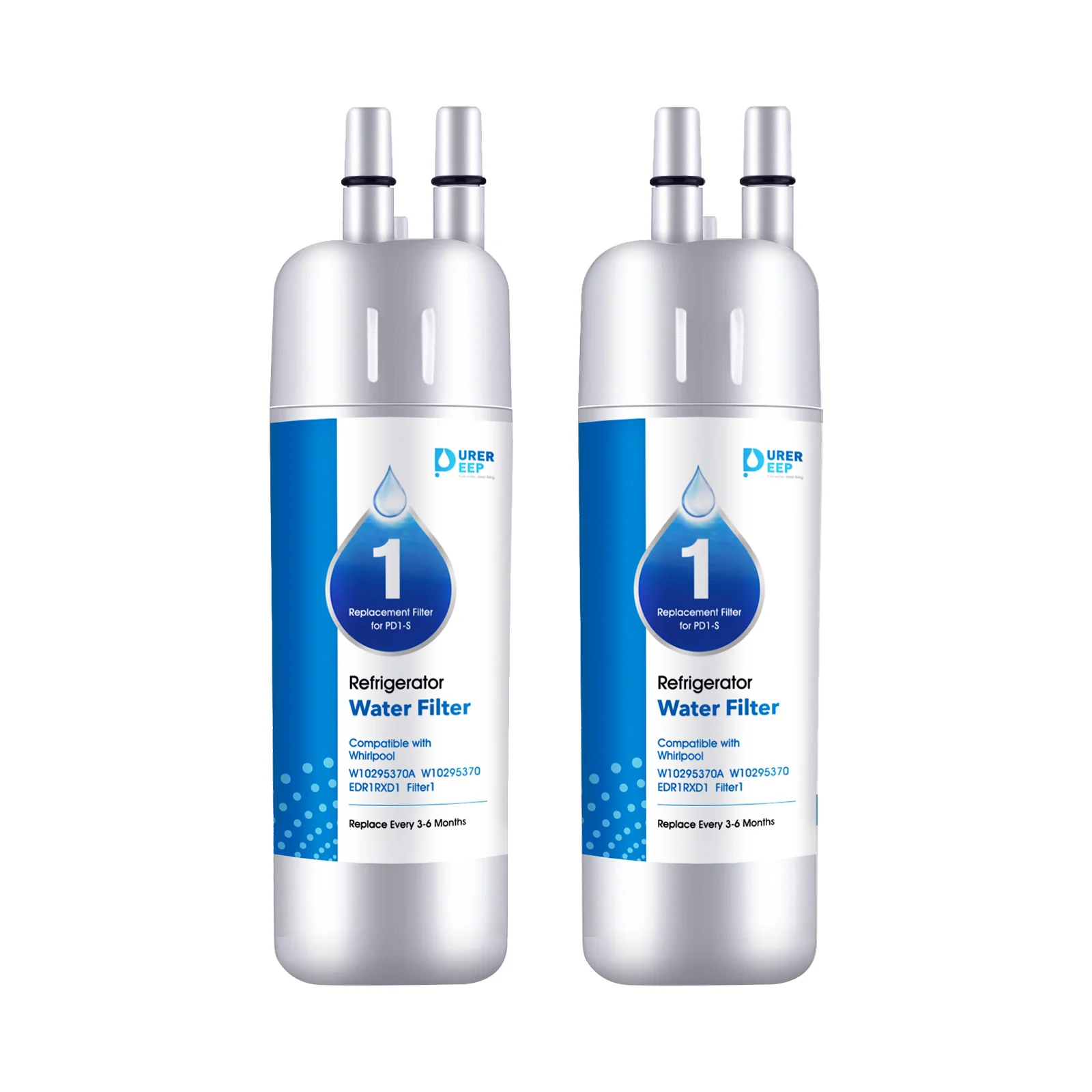 Purerdeep PD1 Compatible with EDR1RXD1, W10295370A, Refrigerator Water Filter 1 Whr1rxd1