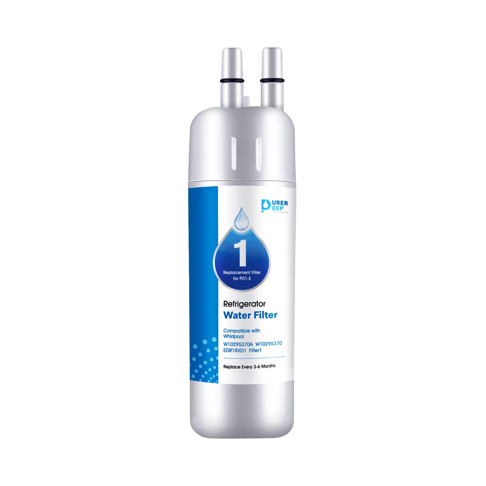 Purerdeep PD1 Compatible with EDR1RXD1, W10295370A, Refrigerator Water Filter 1 Whr1rxd1