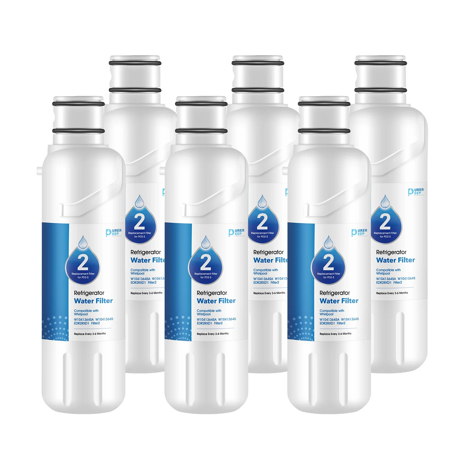 Purerdeep PD2 Compatible EDR2RXD1 Refrigerator Water Filter,W10413645A Filter 2