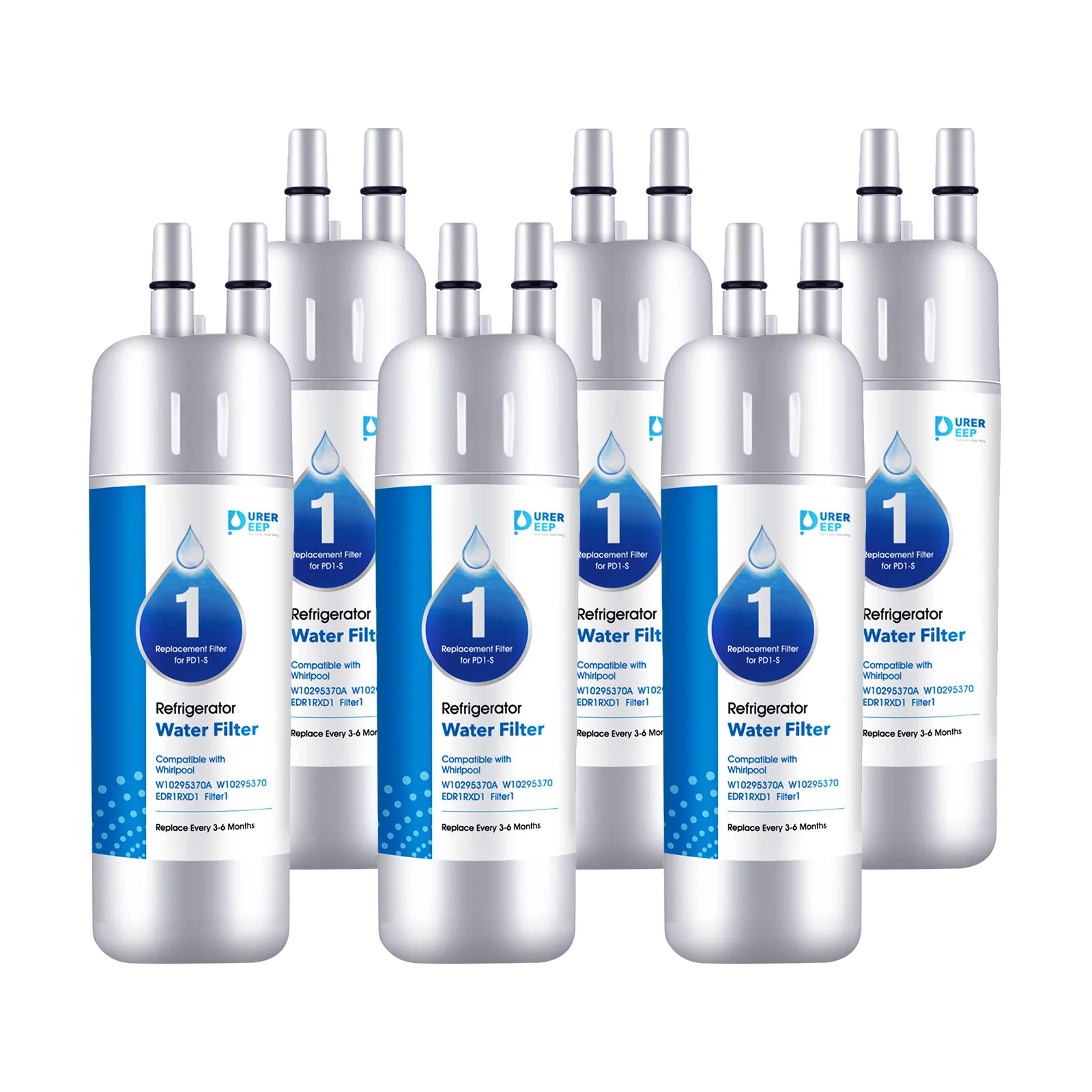Purerdeep PD1 Compatible with EDR1RXD1, W10295370A, Refrigerator Water Filter 1 Whr1rxd1