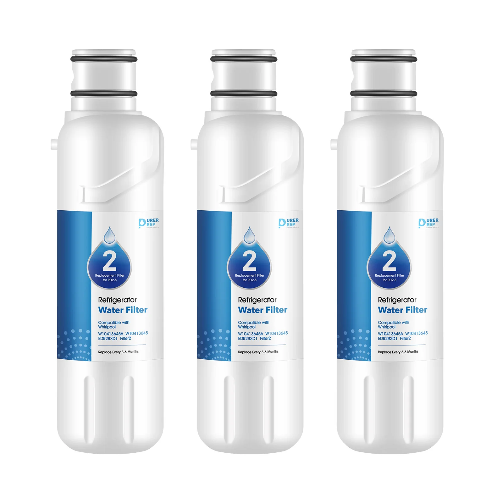 Purerdeep PD2 Compatible EDR2RXD1 Refrigerator Water Filter,W10413645A Filter 2