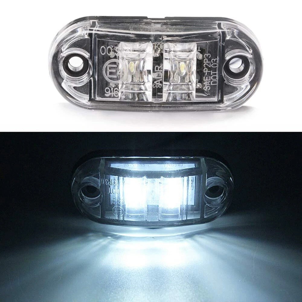 2er-Pack LED Frontseitenmarkierungsleuchte 12V 24V Für LKW Van Anhänger Boote - Weiß