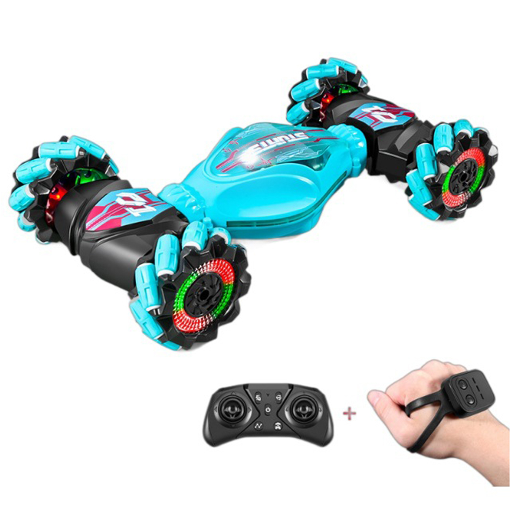 Gesture Sensing RC Stunt Car Toys, 2.4GHz 4WD Handgesteuerte Fernsteuerung Twist Auto mit Lichtern Musik, Geburtstagsgeschenke für Kinder (Grün)