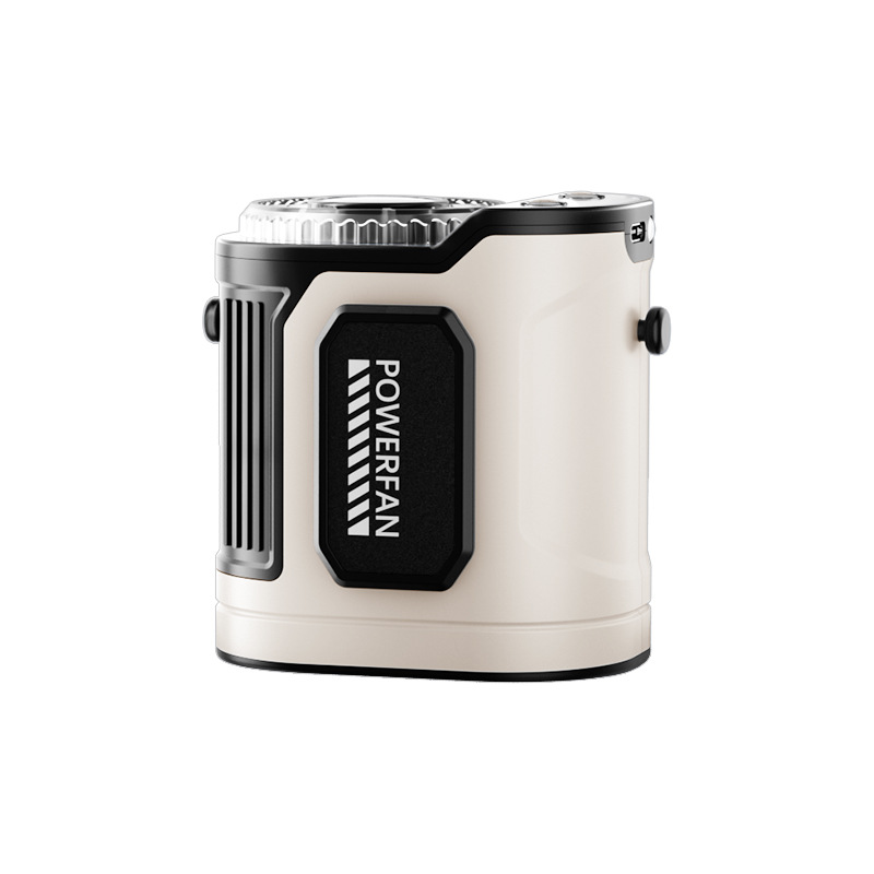 White 100 Speed USB Wiederaufladbarer Taillenventilator Tragbare Outdoor-Kühlung LED-Anzeige Wasserdicht Staubdicht Sturzsicher Für Hals Handheld Gebrauch