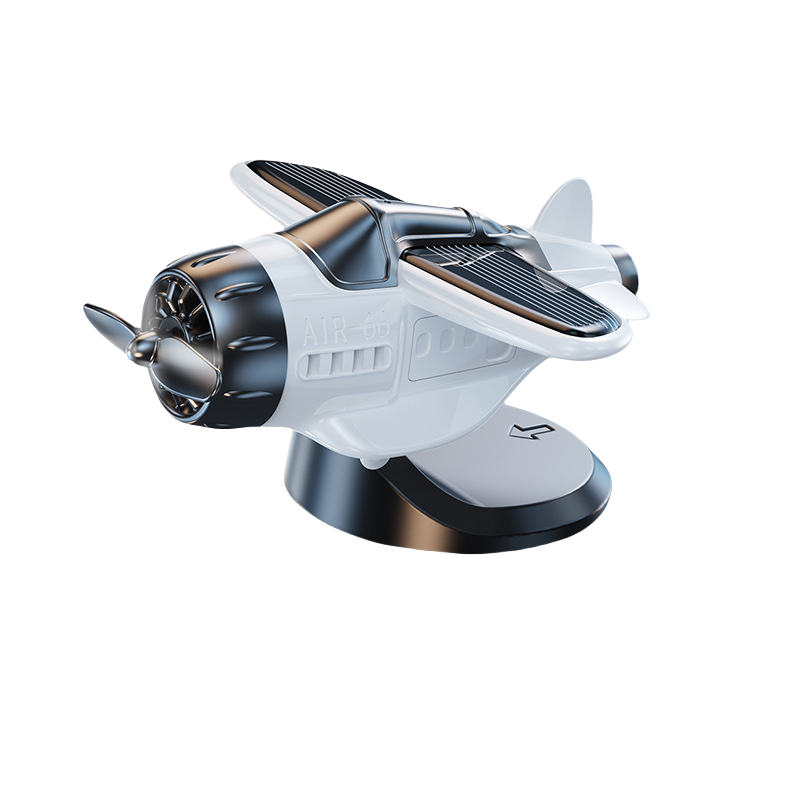 Weiße Auto-Solar-Rotierenden-Flugzeug-Kreative-Ornamente-Armaturenbrett-Dekoration-Autozubehör