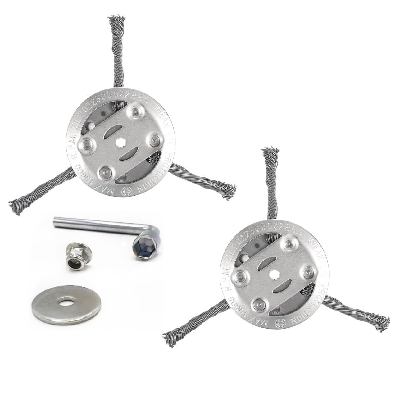 2er Pack 6 Zoll Stahldraht Trimmerkopf 150mm 3-Klingen Ersatz Für String Trimmer Unkrautentferner Werkzeug Rasenmäher