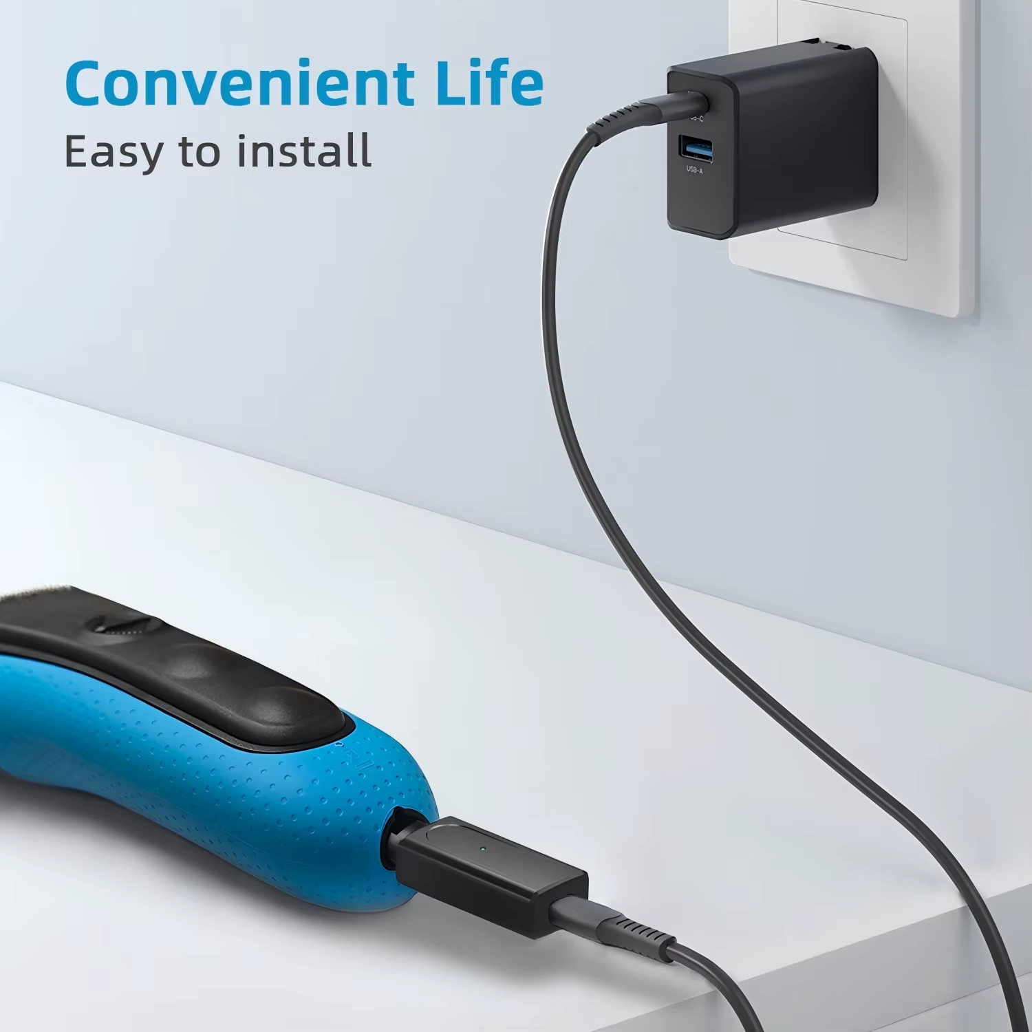 Type-C Rasierer Ladegerät Adapter Lade Konverter Passend für Braun Series 3 5 7 9 6 XT5 Elektrorasierer Ladegerät Ersatz