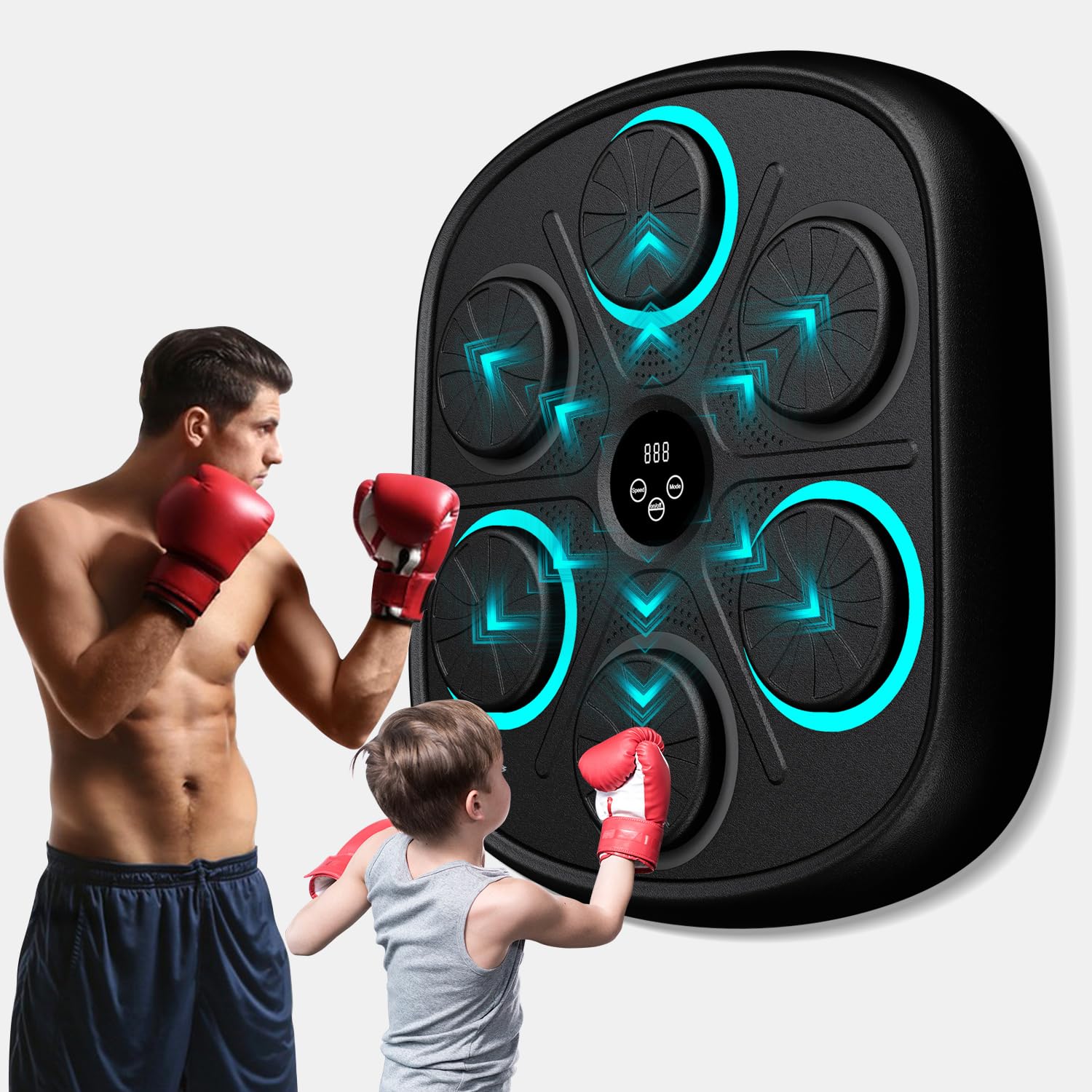 New Model Smart Music Boxing Machine, Trainingsgerät mit LED-Elektronik, Wandmontage, Heim-Innensportausrüstung mit Premium-Boxhandschuhen